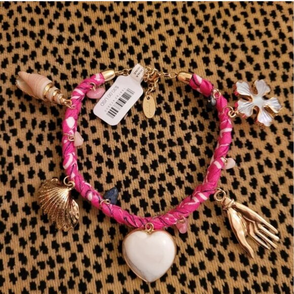 Free People NWT anklet braided band mixed charms or a bracelet - Picture 3 of 9